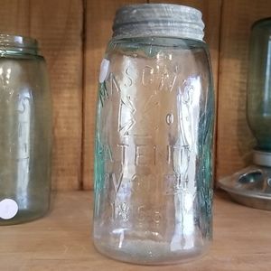 Antique Nov. 30th 1858 Mason Jar Green